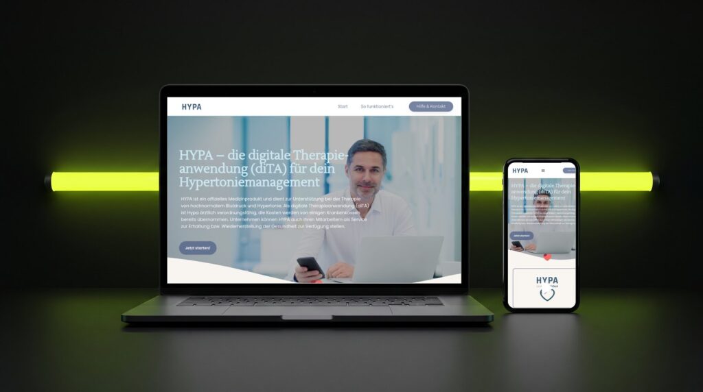 Webdesign Referenz von YOU MEDIA - responsive Website auf MacBook und Smartphone