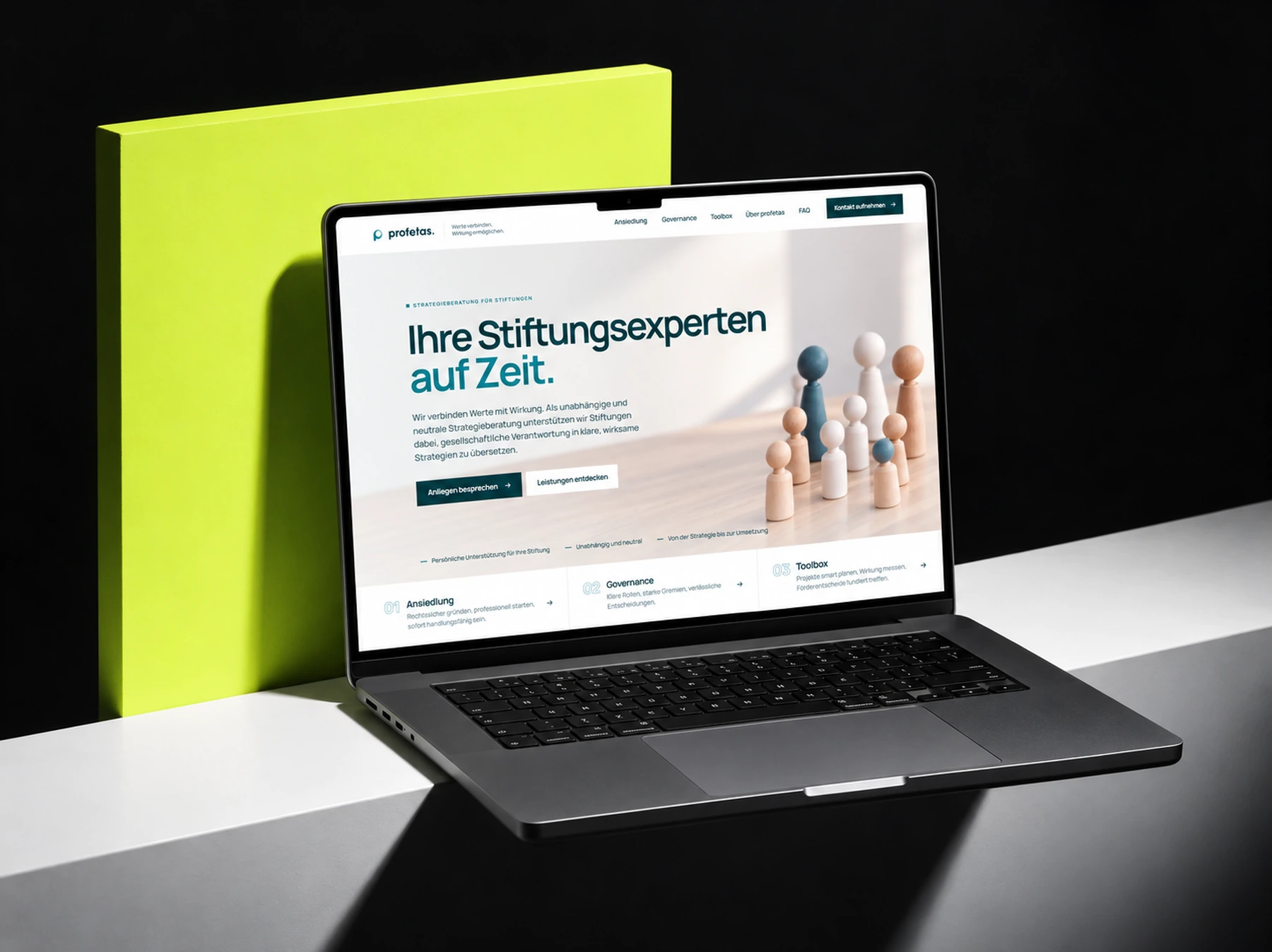 Profetas-Website auf Laptop – Webdesign und Umsetzung von YOU MEDIA