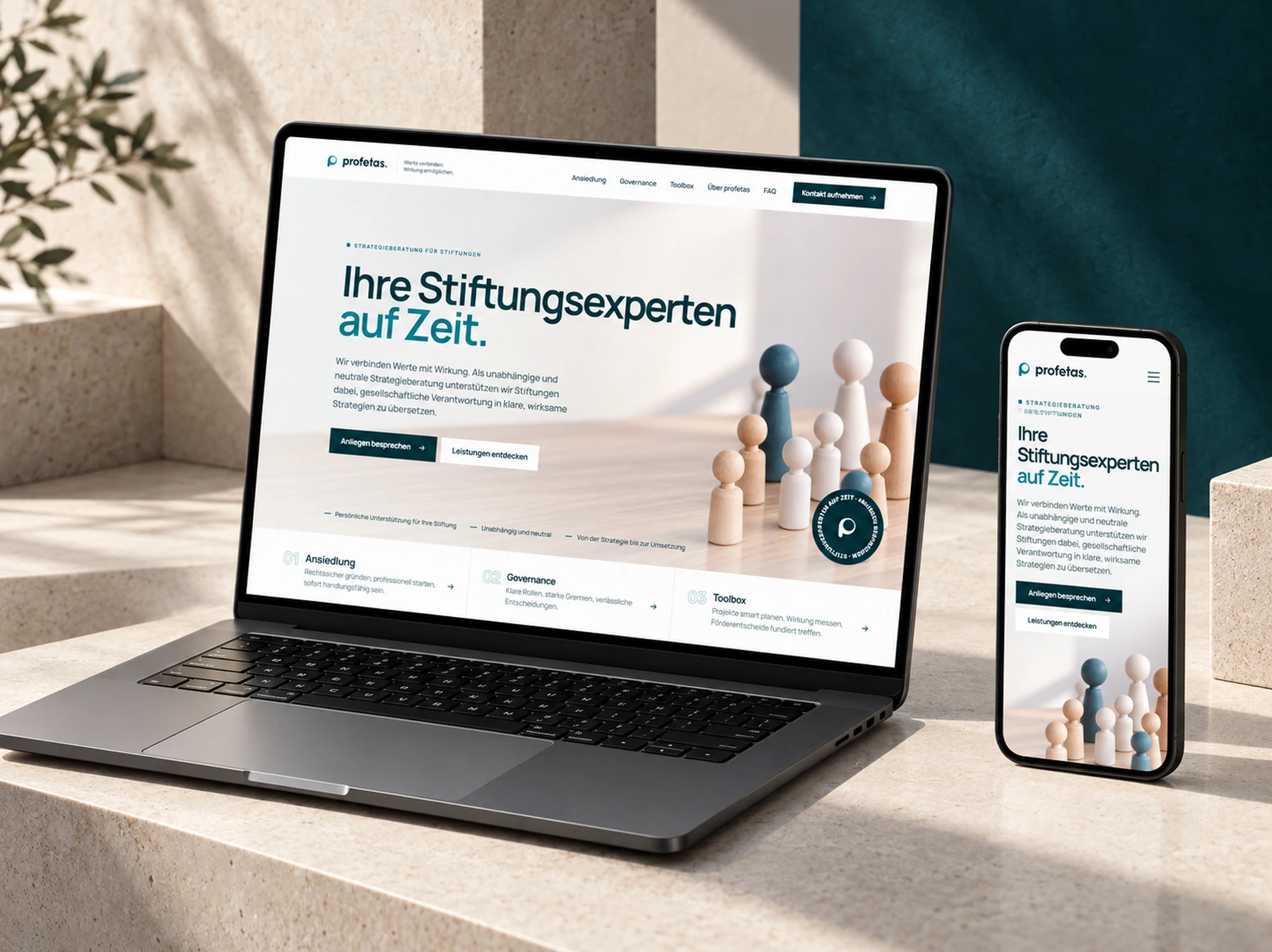 Profetas-Website auf Laptop und Smartphone – responsive Umsetzung von YOU MEDIA