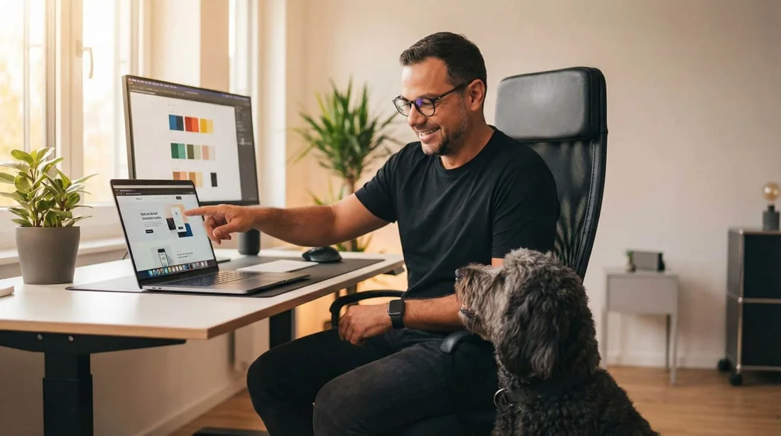 Beratung zur Website-Gestaltung an einem Arbeitsplatz