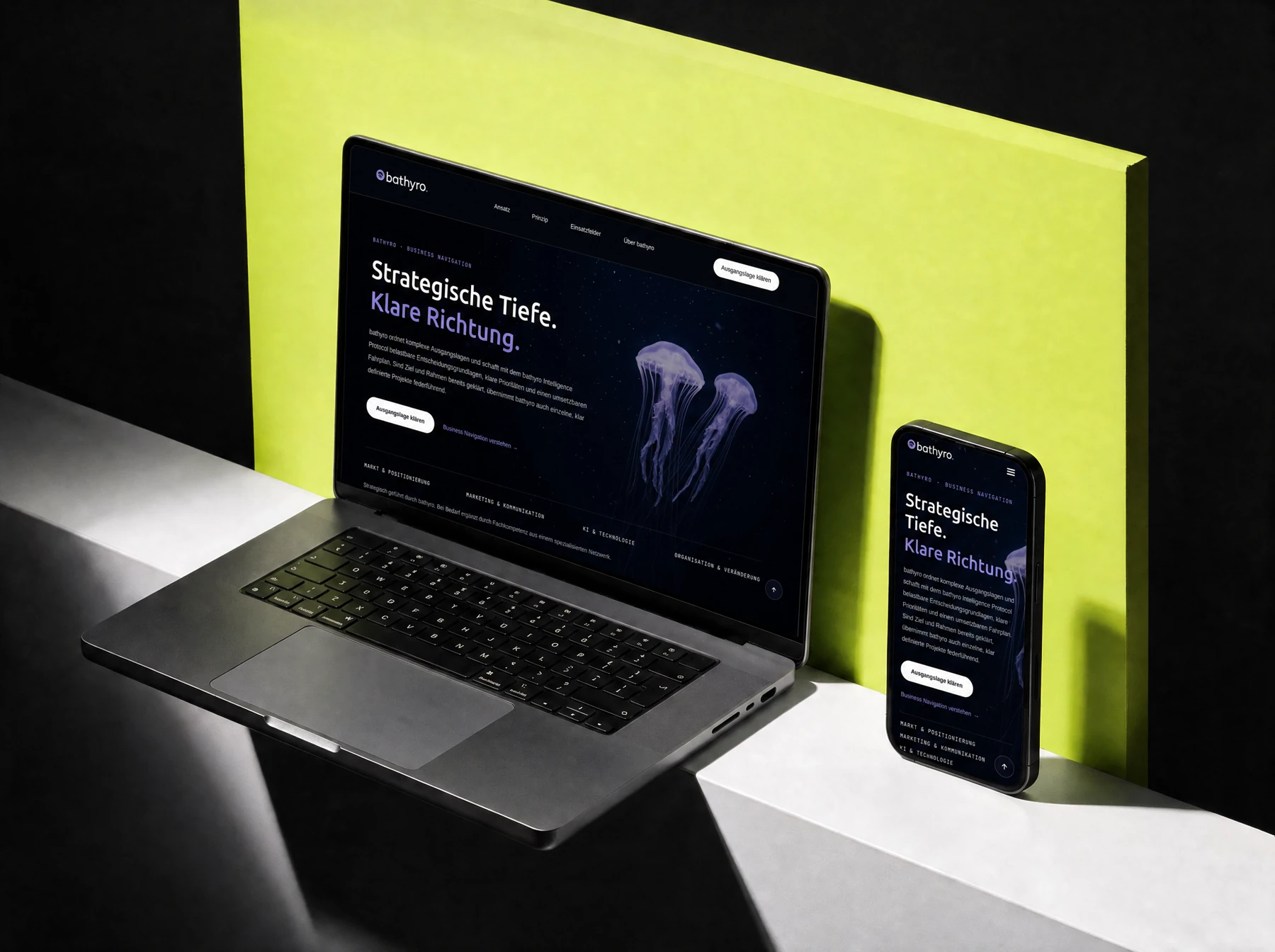 bathyro – Website auf Laptop und Smartphone, Webdesign von YOU MEDIA